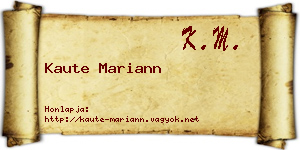 Kaute Mariann névjegykártya